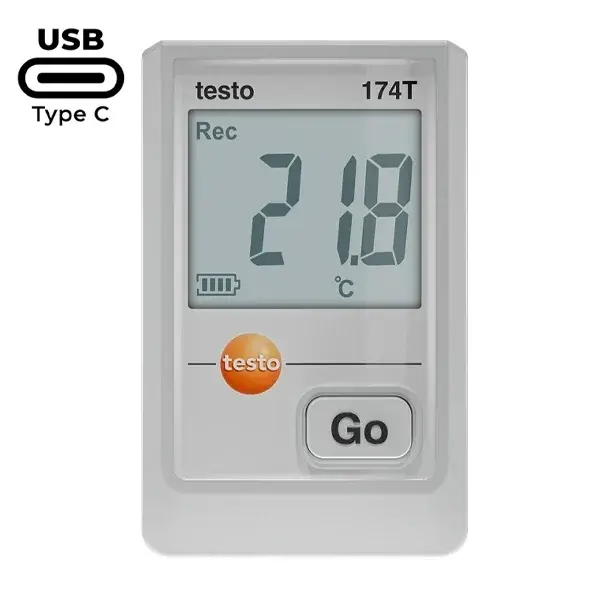 Testo 174t Usb-c Girişli Mini Sıcaklık Kayıt Datalogger Cihazı | Beyaz