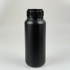 Bıodaks Plastik Yuvarlak Şişe 1000 Ml Siyah - Kapaklı 10 Adet