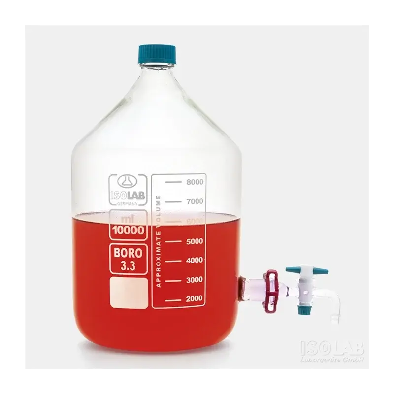 Bidon - Borosilikat Cam - Şeffaf - Musluklu - 5 Litre