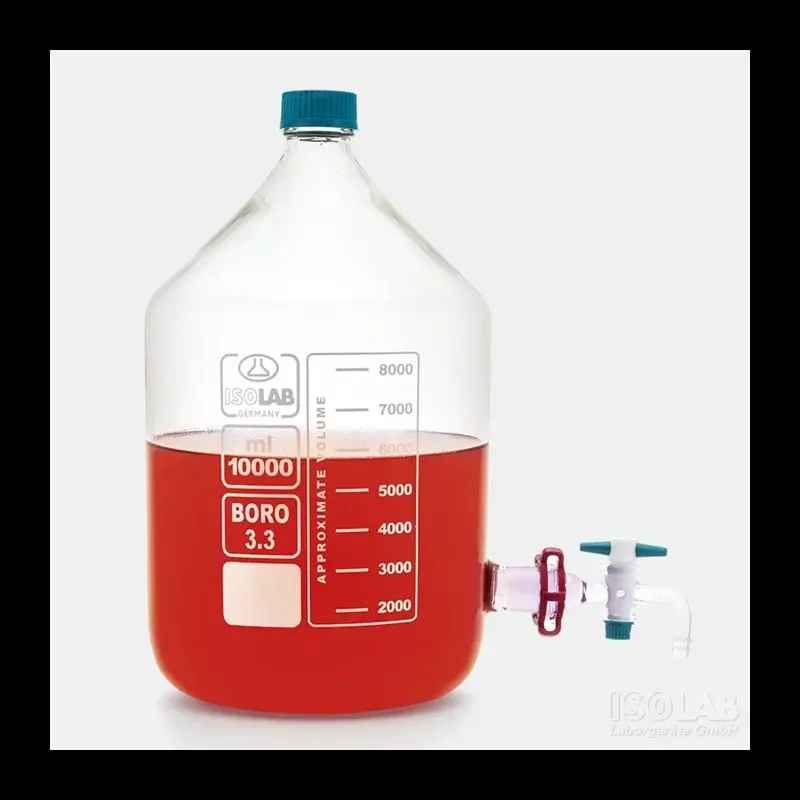 Bidon - Borosilikat Cam - Şeffaf - Musluklu - 20 Litre