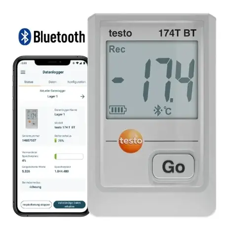 Testo 174t Bt Akıllı Sıcaklık Kayıt Datalogger Cihazı | Beyaz