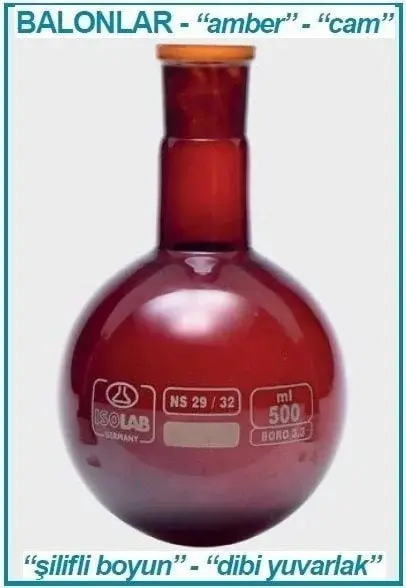 Balon - Dibi Yuvarlak - Amber - Şilifli - 1000 Ml - Ns29/32