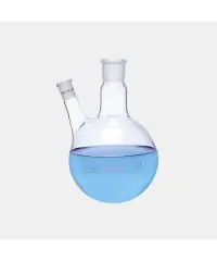 Balon - Dibi Yuvarlak - 2 Boyunlu - Yan Dişi Şilif - Merkez Boyun : Ns 24/29 - Yan Dişi Şilif : Ns 14/ 23 - 100 Ml