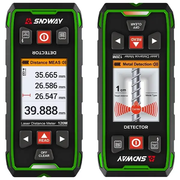Sw-6100gt Duvar Metal-ahşap Dedektörü & Lazer Mesafe Ölçer 120m
