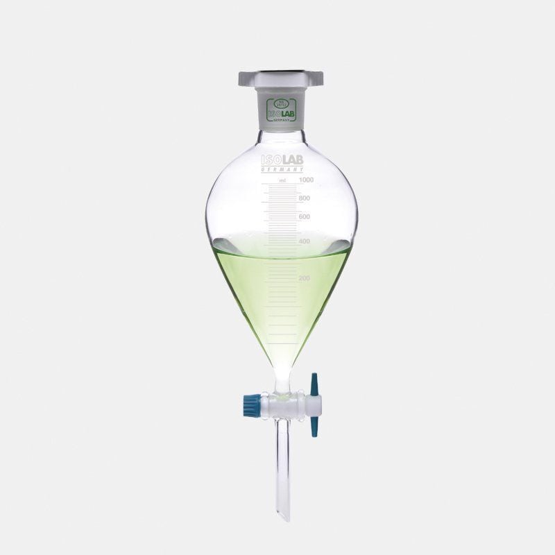 Ayırma Hunisi - Cam - Armudi - Dereceli - Ptfe Musluklu - 50 Ml