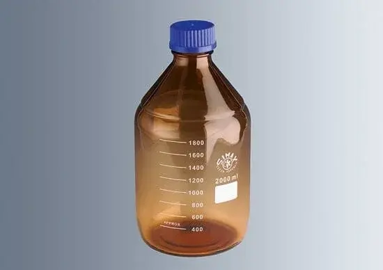 Şişe, Cam Payreks, Otoklavlanabilir, Mavi Kapaklı, Amber, 250 Ml