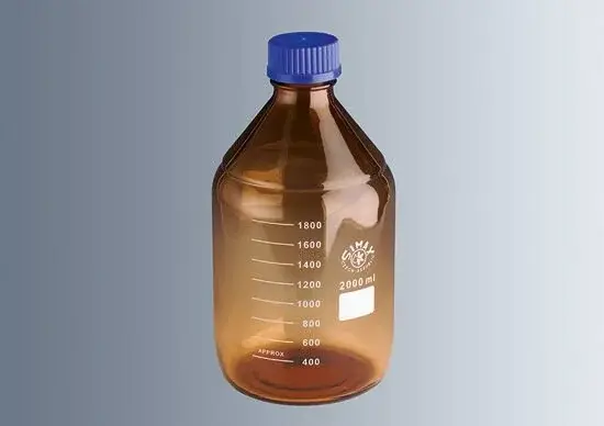 Şişe, Cam Payreks, Otoklavlanabilir, Mavi Kapaklı, Amber, 1000 Ml