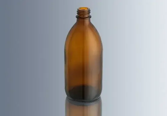 Şişe, Cam, Dar Boyunlu, Kapaklı, Amber, 1000 Ml