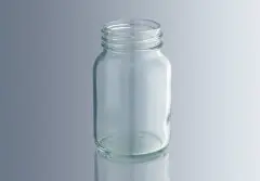 Şişe, Cam, Geniş Boyunlu, Kapaklı, Şeffaf, 100 Ml