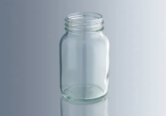 Şişe, Cam, Geniş Boyunlu, Kapaklı, Şeffaf, 1000 Ml