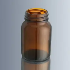 Şişe, Cam, Geniş Boyunlu, Kapaklı, Amber, 30 Ml