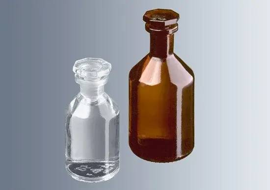 Çözelti Şişesi, Cam, Şilif Cam Kapaklı, Dar Boyunlu, Amber, 250 Ml