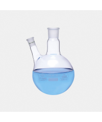 Balon - Dibi Yuvarlak - 2 Boyunlu - Yan Dişi Şilif - Merkez Boyun : Ns 24/29 - Yan Dişi Şilif : Ns 14/ 23 - 500 Ml