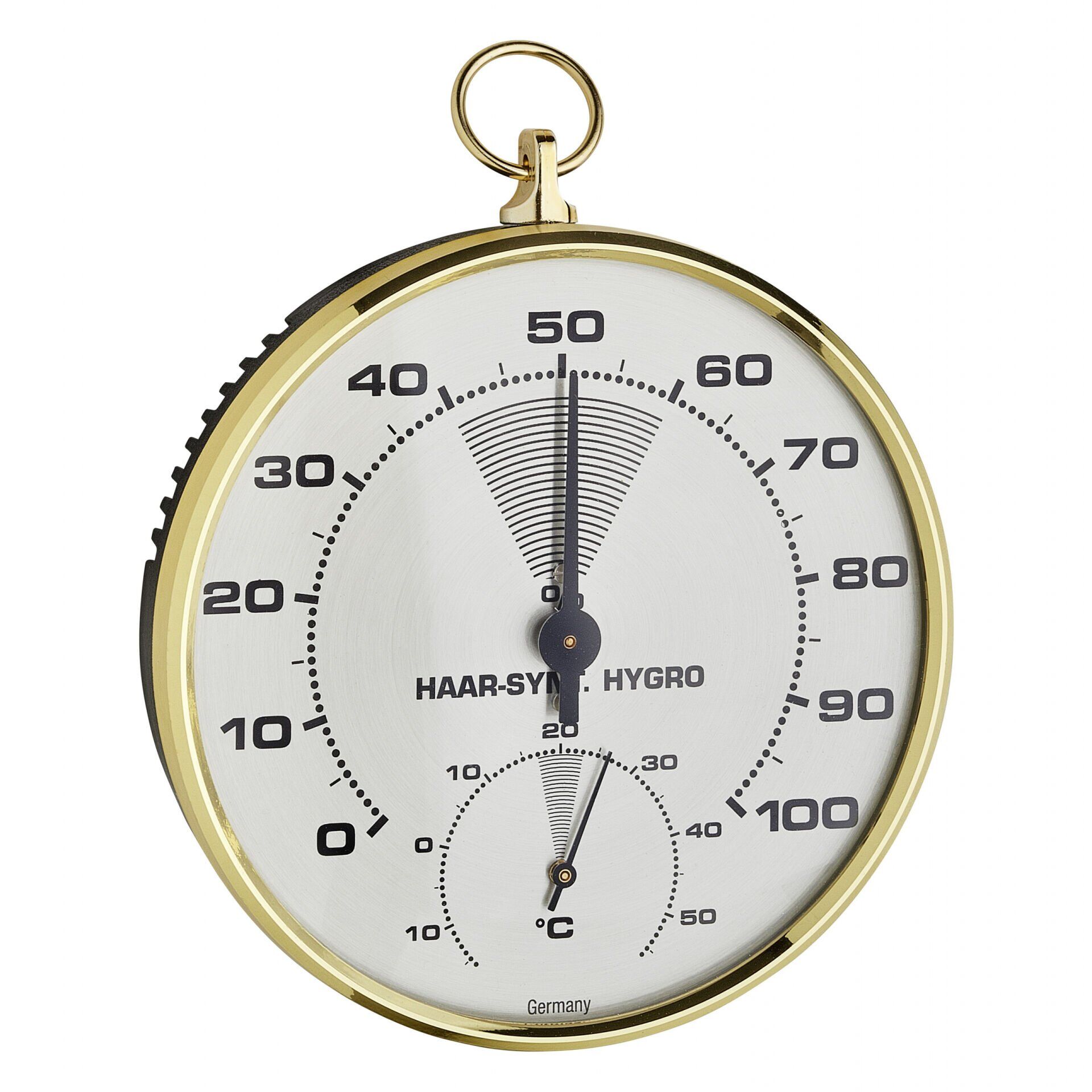 Pirinç halkalı analog termo-higrometre