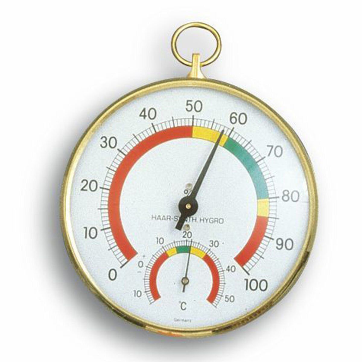 Pirinç halkalı analog termo-higrometre