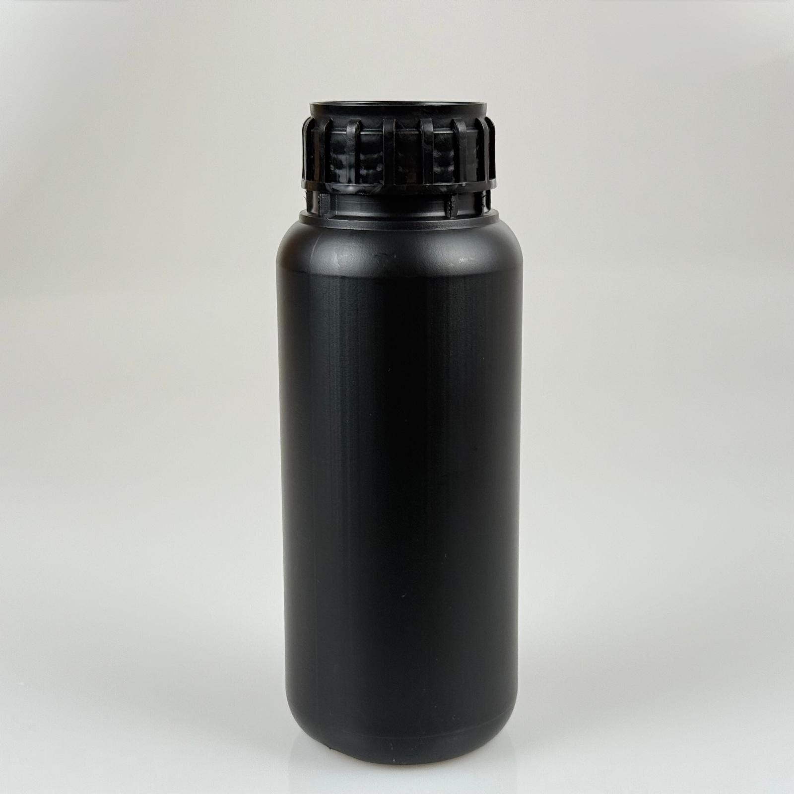 BIODAKS Plastik Yuvarlak Şişe 250 ml Siyah - Kapaklı 10 Adet