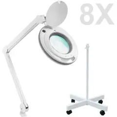 6017 Ayaklı Ve Masaüstü Ayarlanabilir Işık Seviyeli Büyüteç (8x)