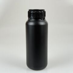 BIODAKS Plastik Yuvarlak Şişe 500 ml Siyah - Kapaklı 10 Adet