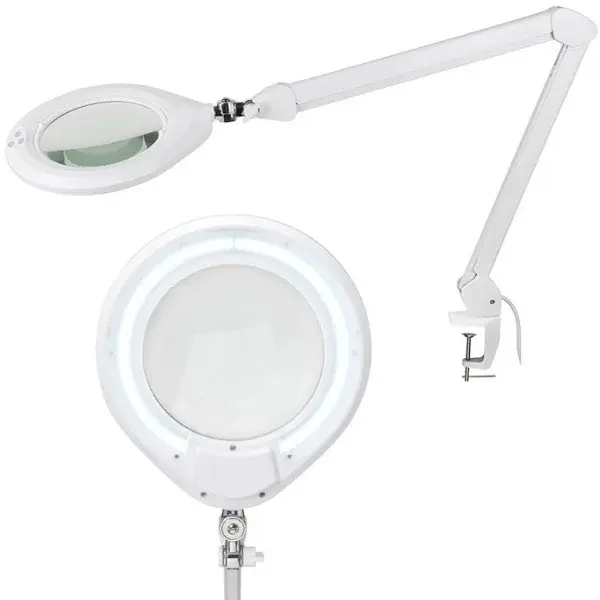 Luma Geniş Mercekli Masaya Bağlanabilir Büyüteç | Ayarlanabilir Led Işığı