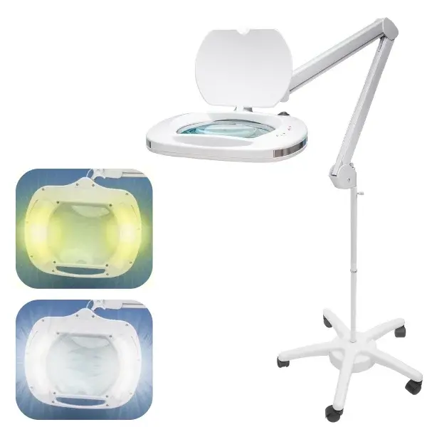 6030 Sarı Ve Beyaz Işıklı Geniş Mercekli Ayaklı Büyüteç