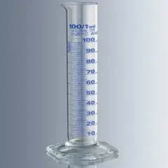 Mezür, Cam, A Sınıfı, Uzun Form, Mavi Renk Taksimatlı, 1000 Ml