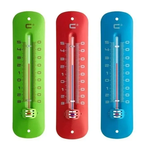 Metal Kırmızı Analog İç-dış Termometre
