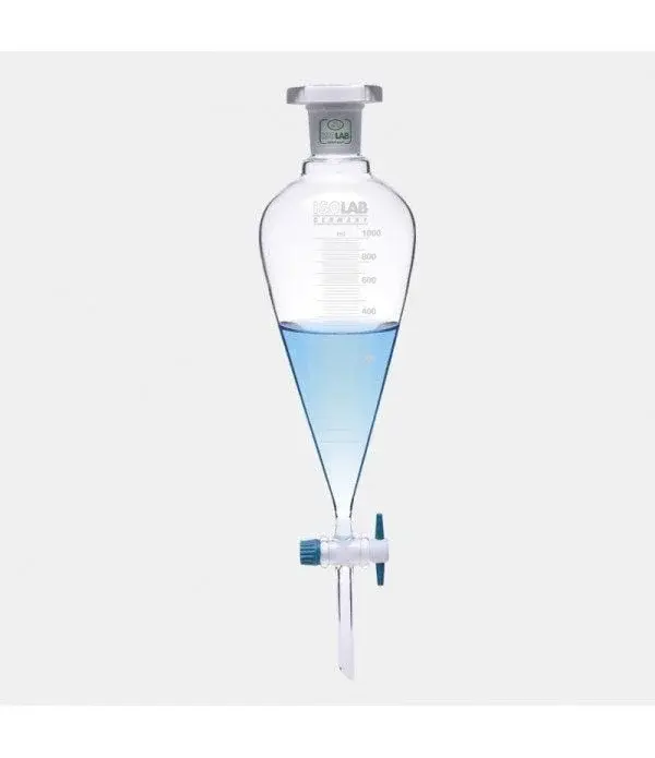 Ayırma Hunisi - Cam - Konik - Dereceli - Ptfe Musluklu - 50 Ml