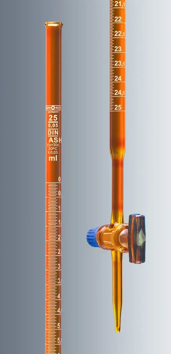 Cam Büret, Schiling Modeli, Plastik Şişeli, Tabanlı, 5:0.05 Ml, Amber
