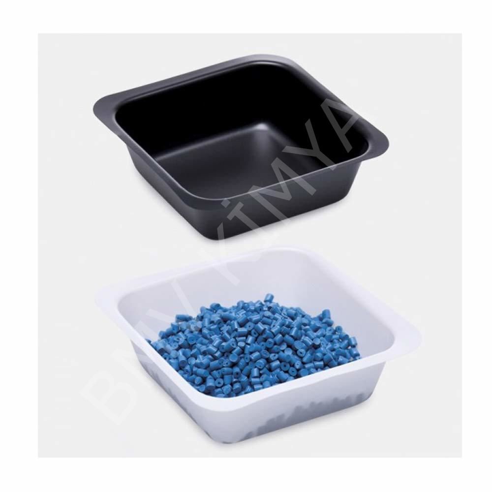 037.09.250 Tartım Kabı - P.S - Kare Form - Beyaz - 250 Ml 100 Adet / Paket