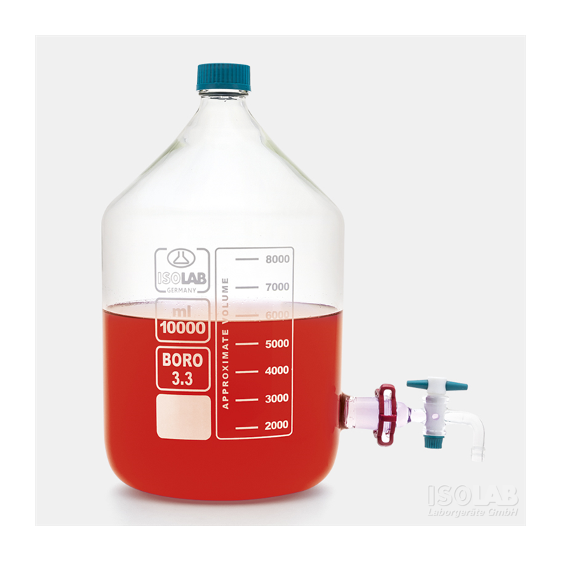 Bidon - Borosilikat Cam - Şeffaf - Musluklu - 5 Litre