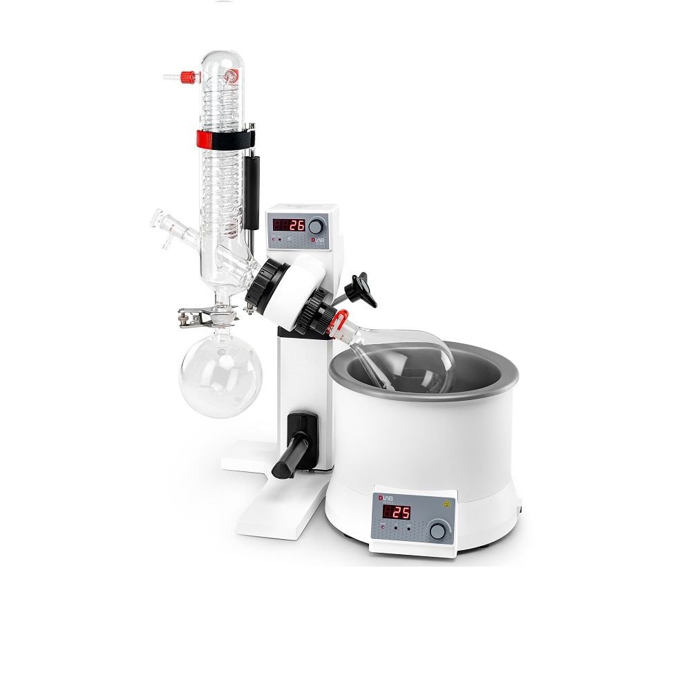 RE100-S Rotary Evaporatör Vertikal 20.... 200 rpm / 180 °C Manuel Lift