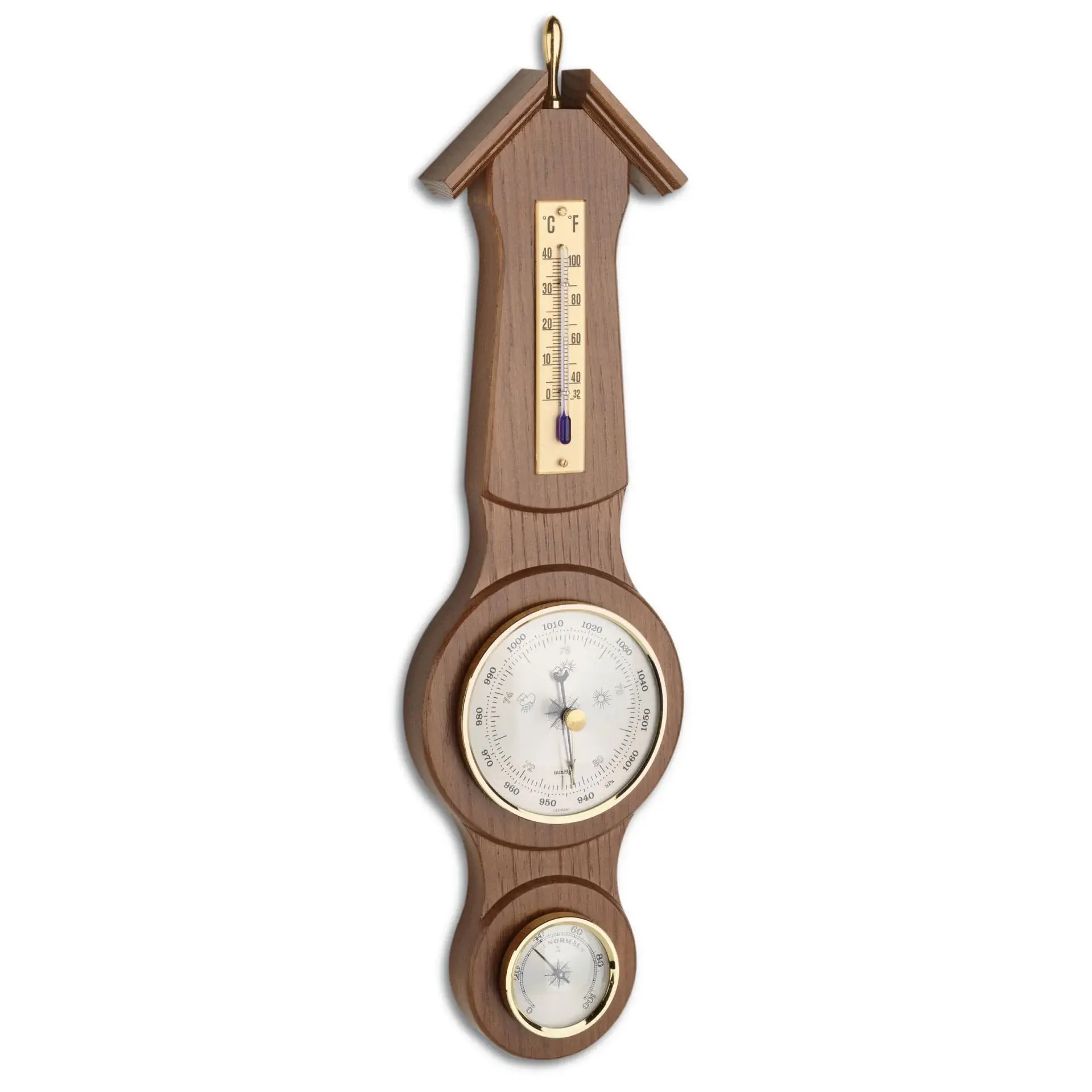 Masif Ahşap Analog Hava İstasyonu,rutik Kaplamalı