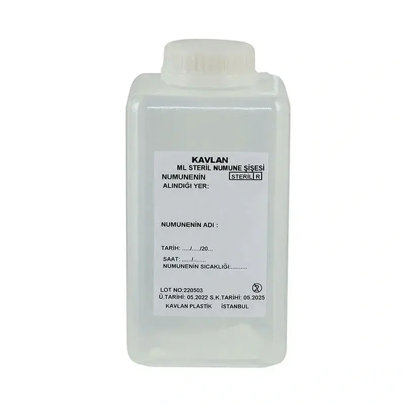 Su Numune Şişesi 500 Ml Pp Tiyosülfatlı Gama Steril Şeffaf