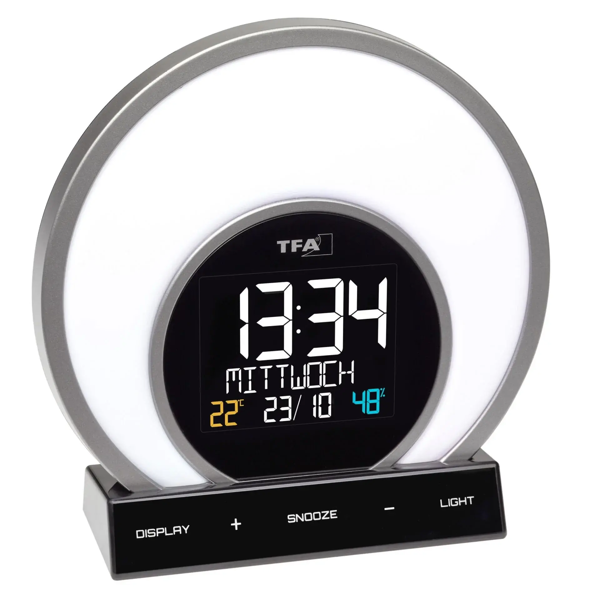 Renk Değiştiren Ruh Hali Işığı Ve Oda İklimi İle Işıklı Çalar Saat Soluna