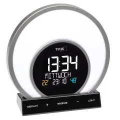 Renk Değiştiren Ruh Hali Işığı Ve Oda İklimi İle Işıklı Çalar Saat Soluna