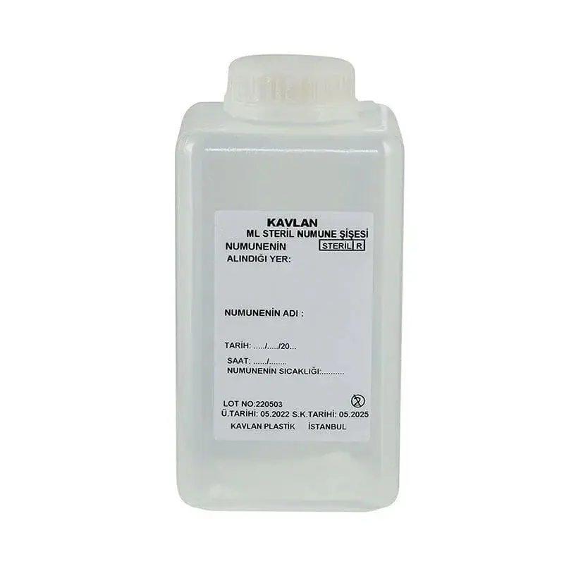 Su Numune Şişesi 500 Ml Pp Tiyosülfatlı Gama Steril Şeffaf/koli 69 Adet