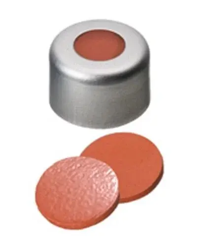 Kapak 8mm, Alüminyum, Şeffaf Lake, Orta Delikli, Natural Kauçuk Kırmızı-turuncu/tef Şaffaf, 60° Shore A, 1.0mm 100 Adet